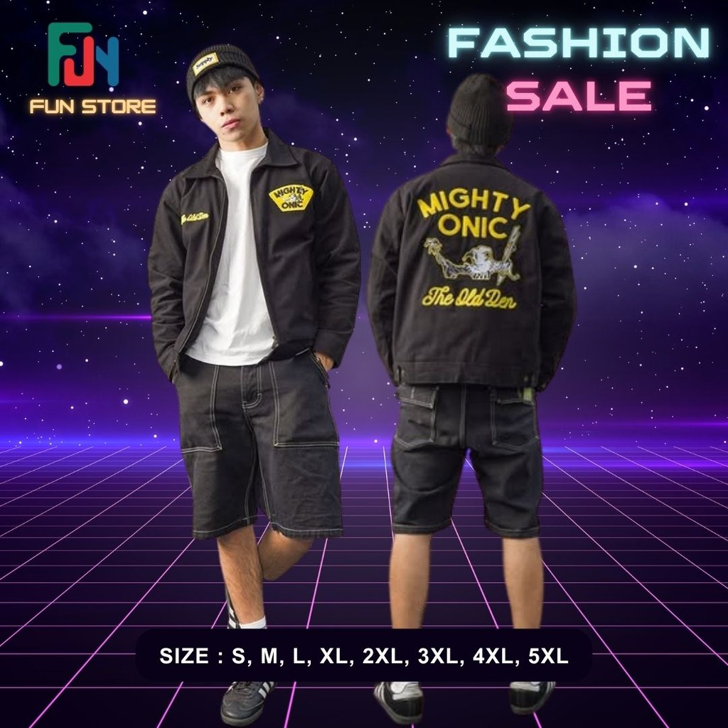 Jual Jaket Onic Supply Mighty Onic Work Jacket Black Drop 2 Oversize ...