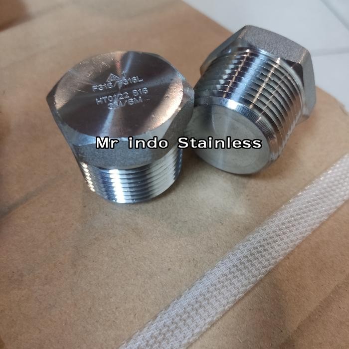 Jual Hex plug Class 3000 Stainless Ss316 NPT 1/2