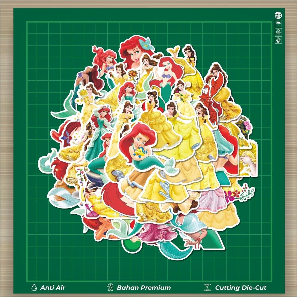 Jual HOT 50 PCS STIKER Stiker Disney Princess Ariel & Belle Stiker ...