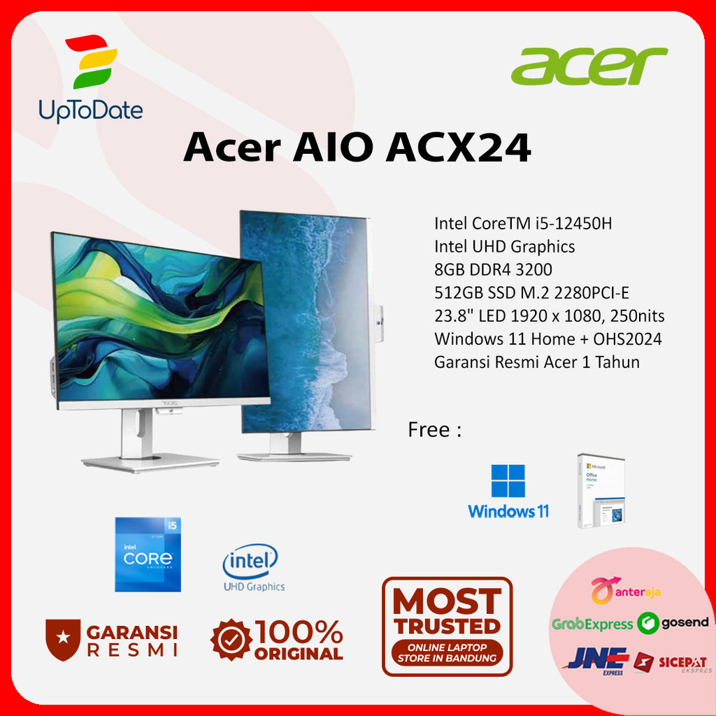 Jual Acer AIO ACX24 8GB 512GB SSD Win11+OHS2024+M365 | Shopee Indonesia