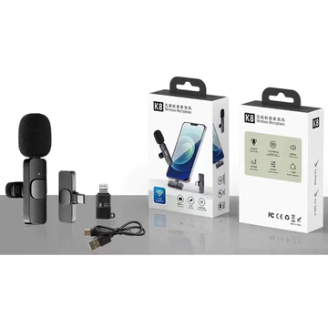 Clip On Wireless Mikrofon K8 Type C Dengan 1 Mic Untuk Youtuber Live Streaming Konten Kreator
