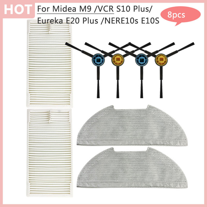Kit De Rechange Pour Aspirateur - Brosse Principale, Filtres Et Brosses Latérales Pour Midea M9, VCR S10, Eureka