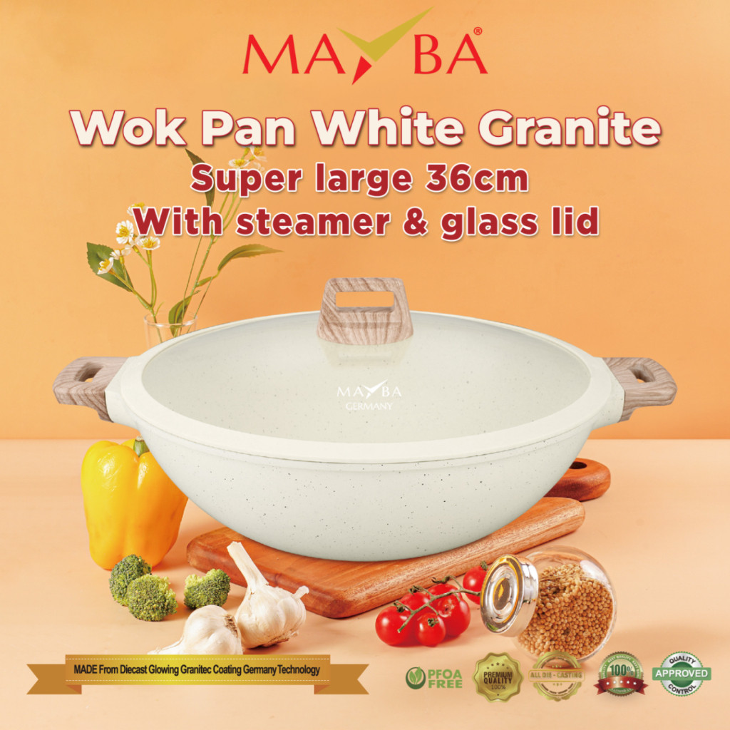 Jual Mayba infinity WAJAN JUMBO WOK PAN 36 CM Diecasting Panci 2 EAR ...