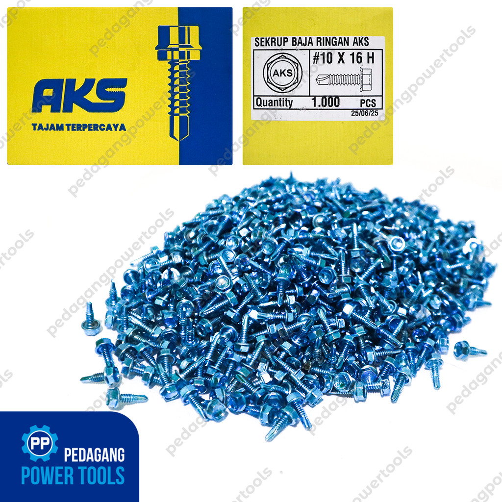 Jual AKS Sekrup Baja Ringan 10 x 16 Isi 1.000 pcs Baut Reng Roofing ...