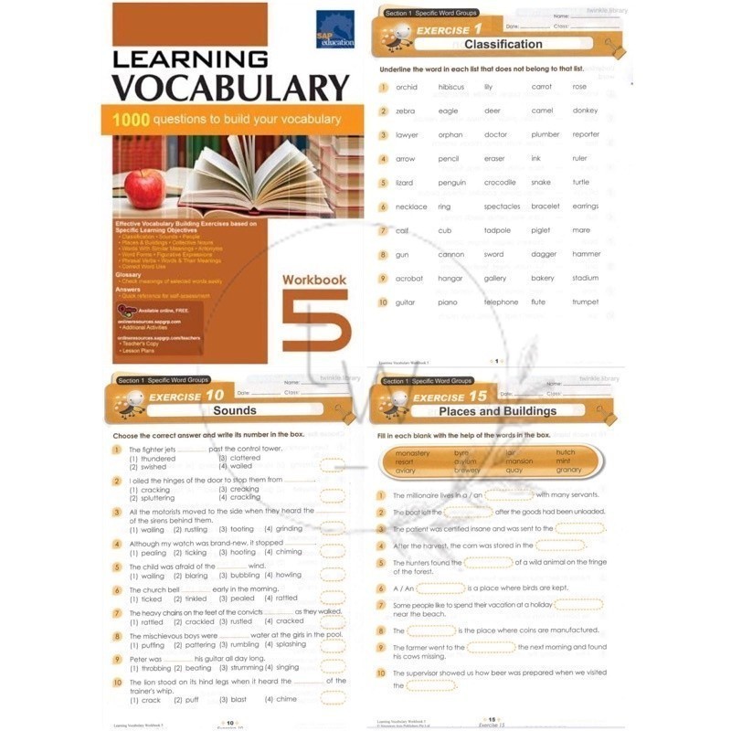Jual BUKU FISIK SAP Learning Vocabulary Workbook 1 2 3 4 5 6 | Inggris ...