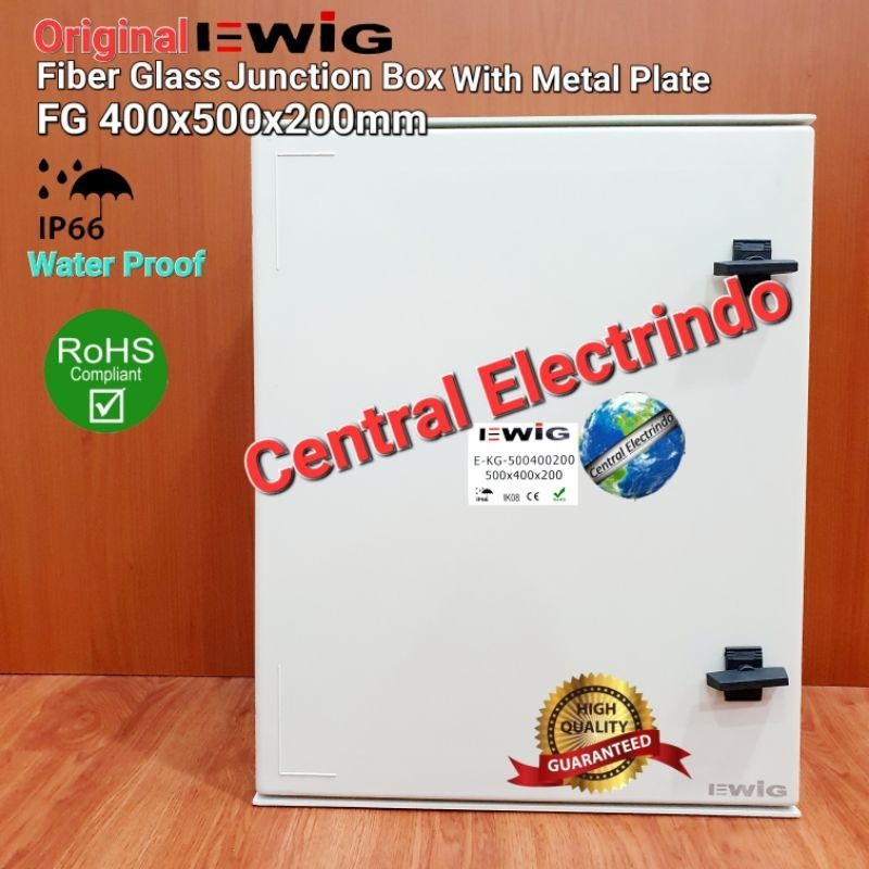 Jual Fiber Glass Junction Box Panel FG 400×500×200mm EWIG With Metal ...