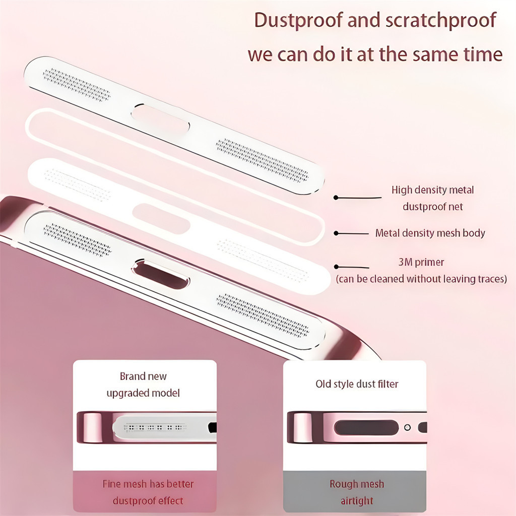Jual 2PCS Metal Dustproof Net Sticker For iPhone 17 16 15 14 13 12 Pro ...