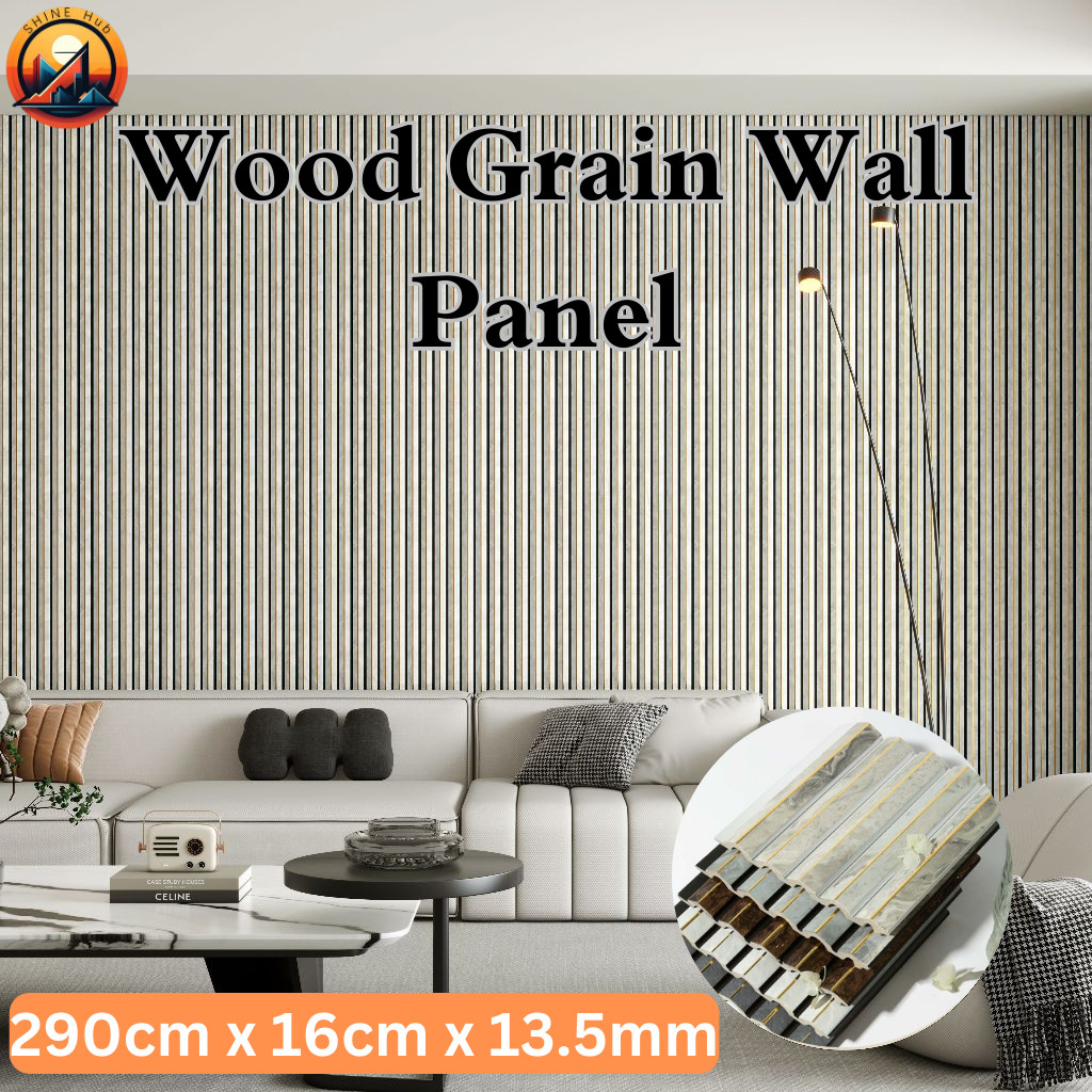 Jual Wood Grain Wall Panel 16cm x 290cm x 13.5mm - Decorative PS Wall ...