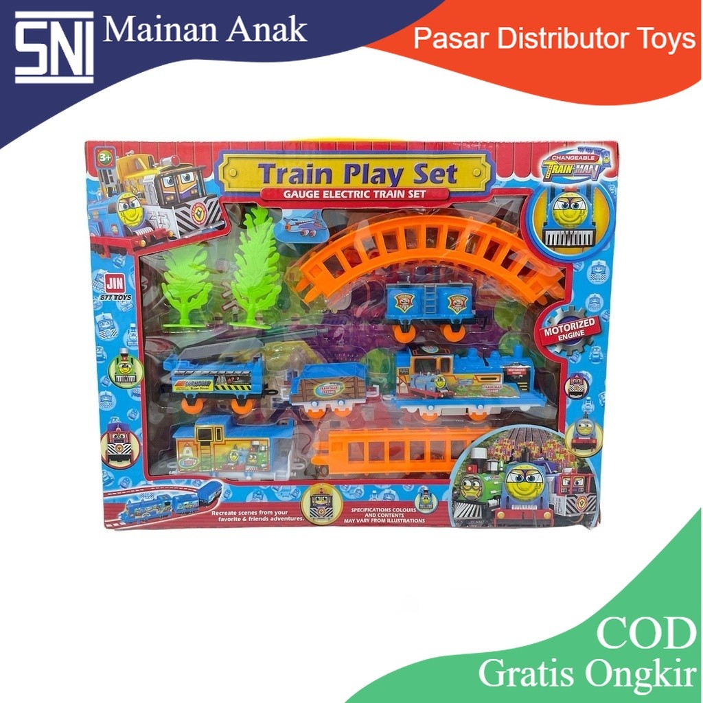 Jual Mainan Anak TRAIN PLAY SET GAUGE ELECTRIC TRAIN SET Kereta ...