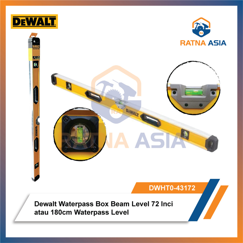 Jual Dewalt DWHT0-43172 Waterpass Box Beam Level 72 Inci atau 180cm ...