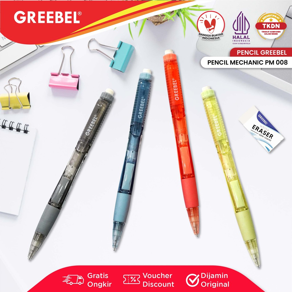 Jual GREEBEL Pensil Mekanik PM-008 Click (1PCS) / Mechanical Pencil ...