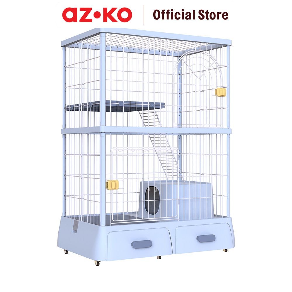 Jual AZKO Cavea Kandang Kucing Multifungsi Dengan Toilet - Biru Pet ...