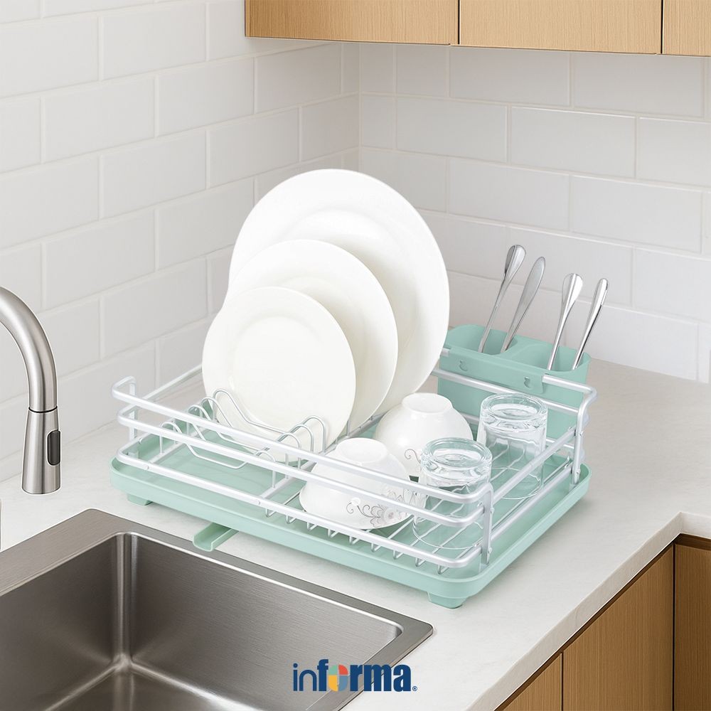Jual Informa Viggo Rak Piring - Hijau Dish Rack Tempat Peralatan Makan ...
