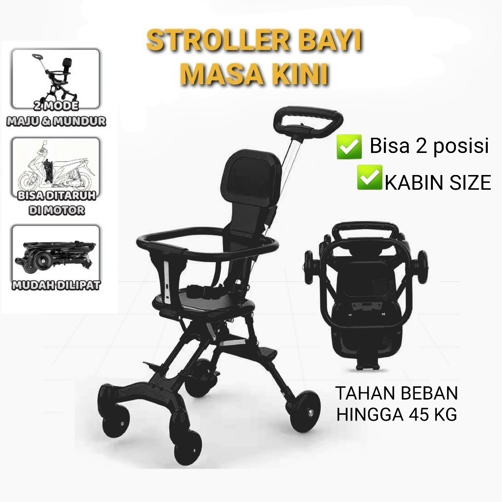 Jual MAGIC STROLLER Bayi Lipat 2 Arah Stroller Travel Kereta Dorong