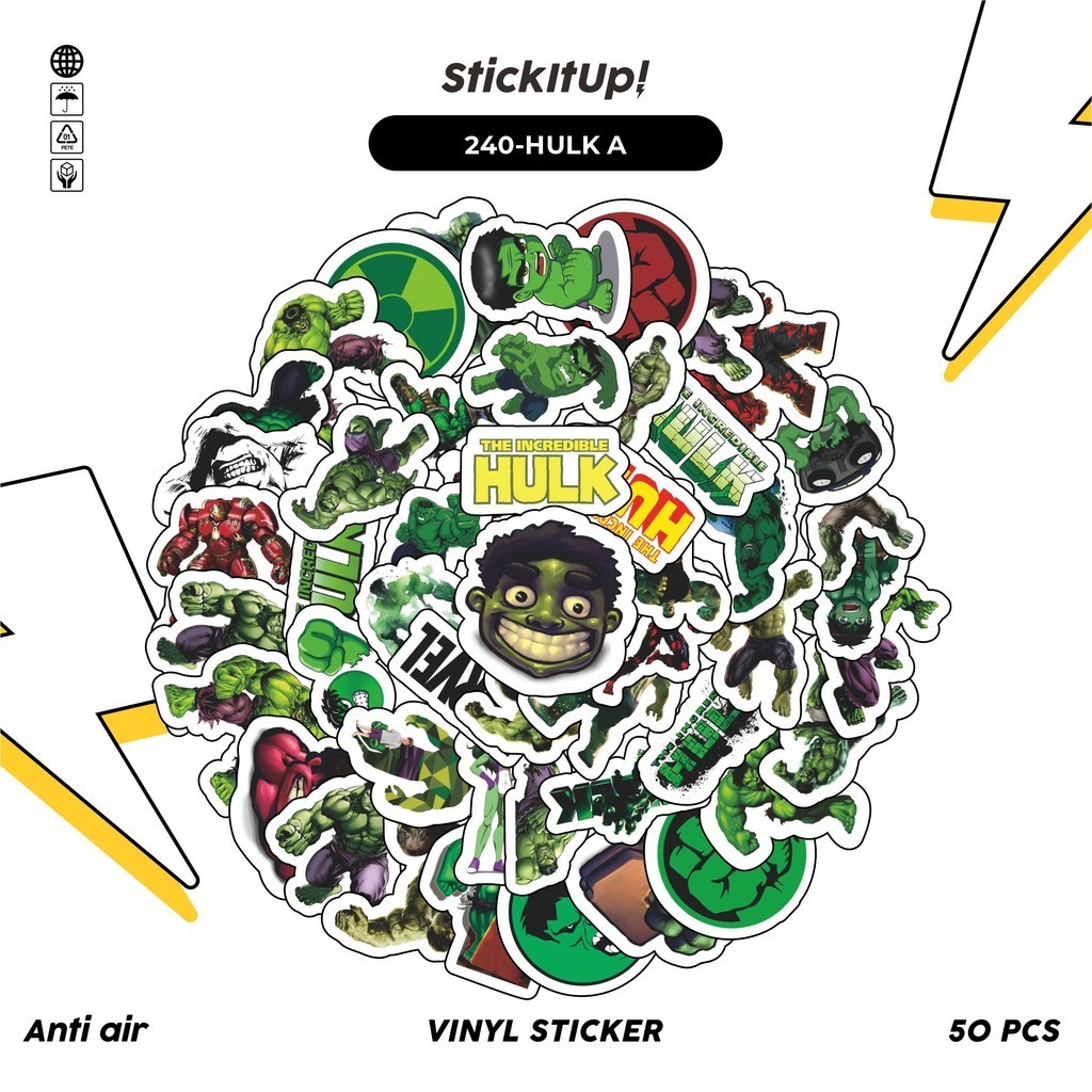 Jual COD 50 Pcs Stiker Pack Motif Kartun Hulk Animated series Lucu ...