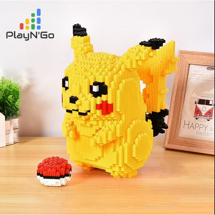 Jual Original Nano Blocks POKEMON PIKACHU MEDIUM 3D Model, Mainan Blok ...
