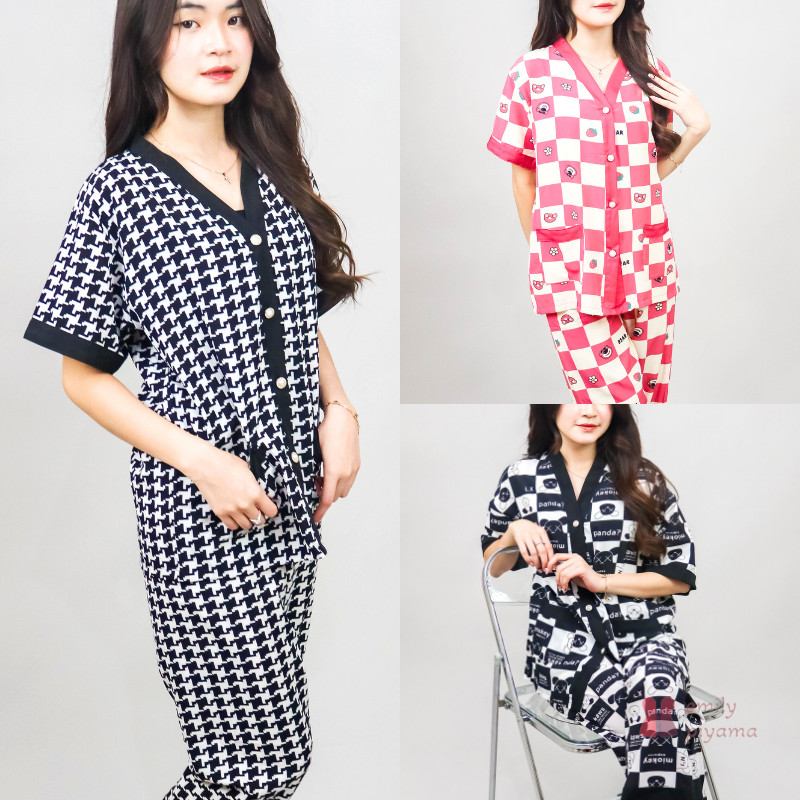 Jual EMILY PIYAMA Baju Tidur Set Piyama Model Kancing Depan Premium ...