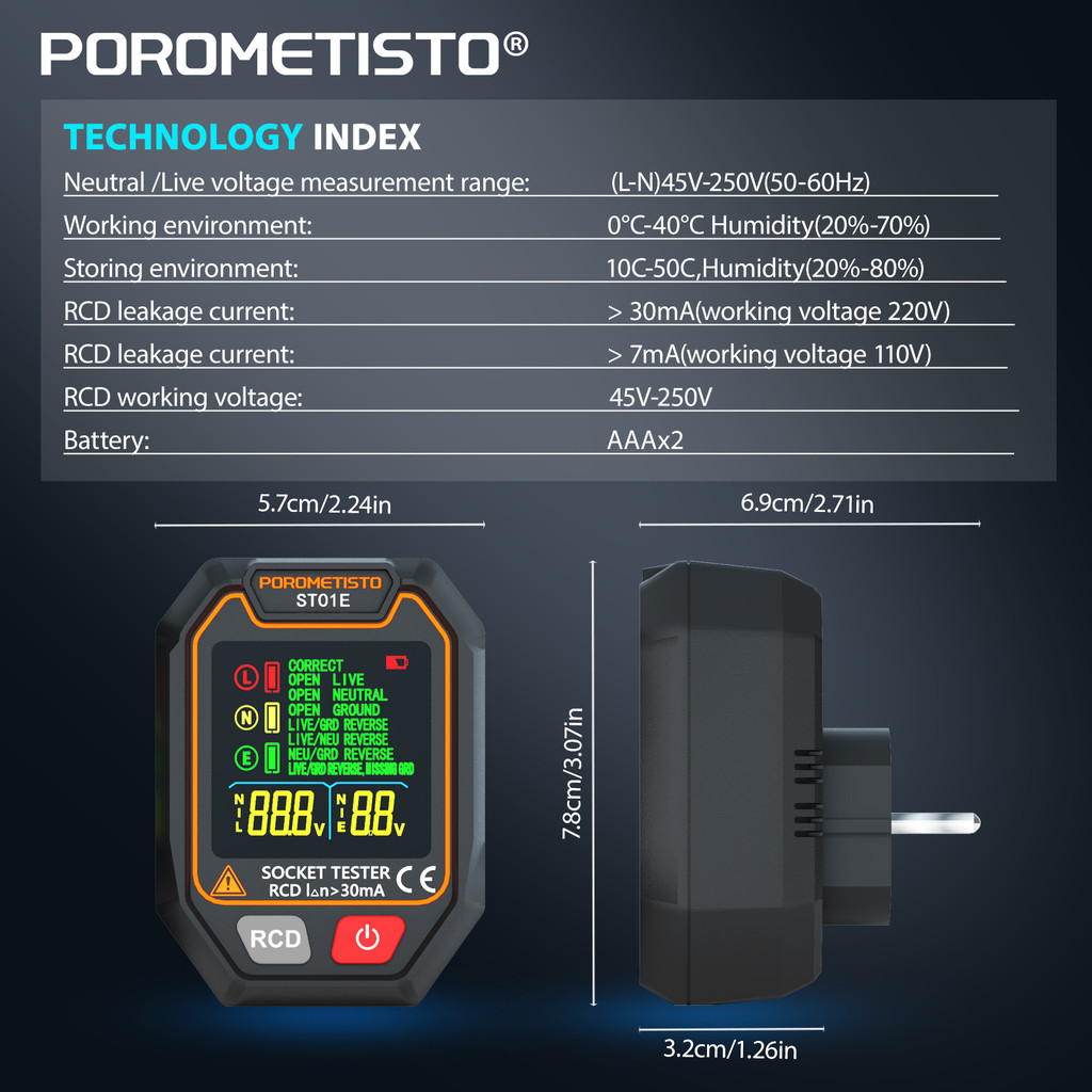 Jual ST01 Socket Tester Pro Voltage Test 30mA Socket Detector US/UK/EU ...