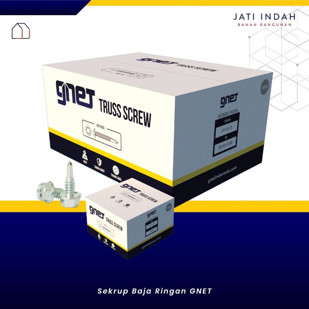 Jual Sekrup Baja Ringan GNET 1 Box isi 200 pcs | Truss Screw | Skrup ...