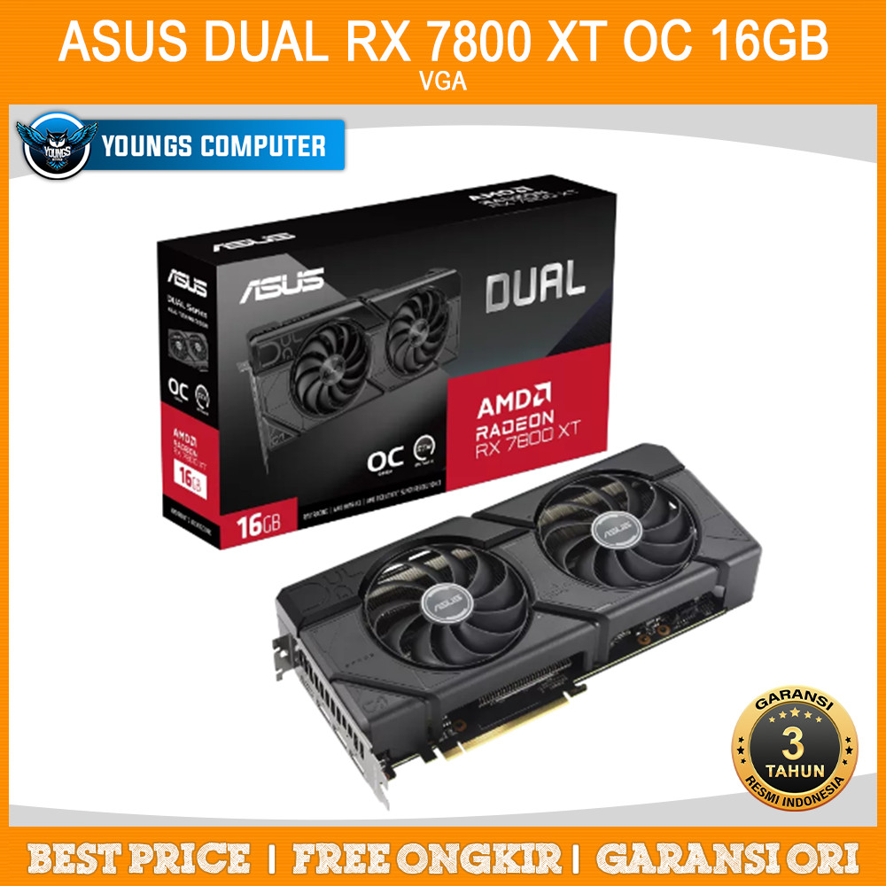 Jual VGA ASUS DUAL RX 7800 XT OC 16GB | AMD RADEON RX 7800 XT 16GB ...