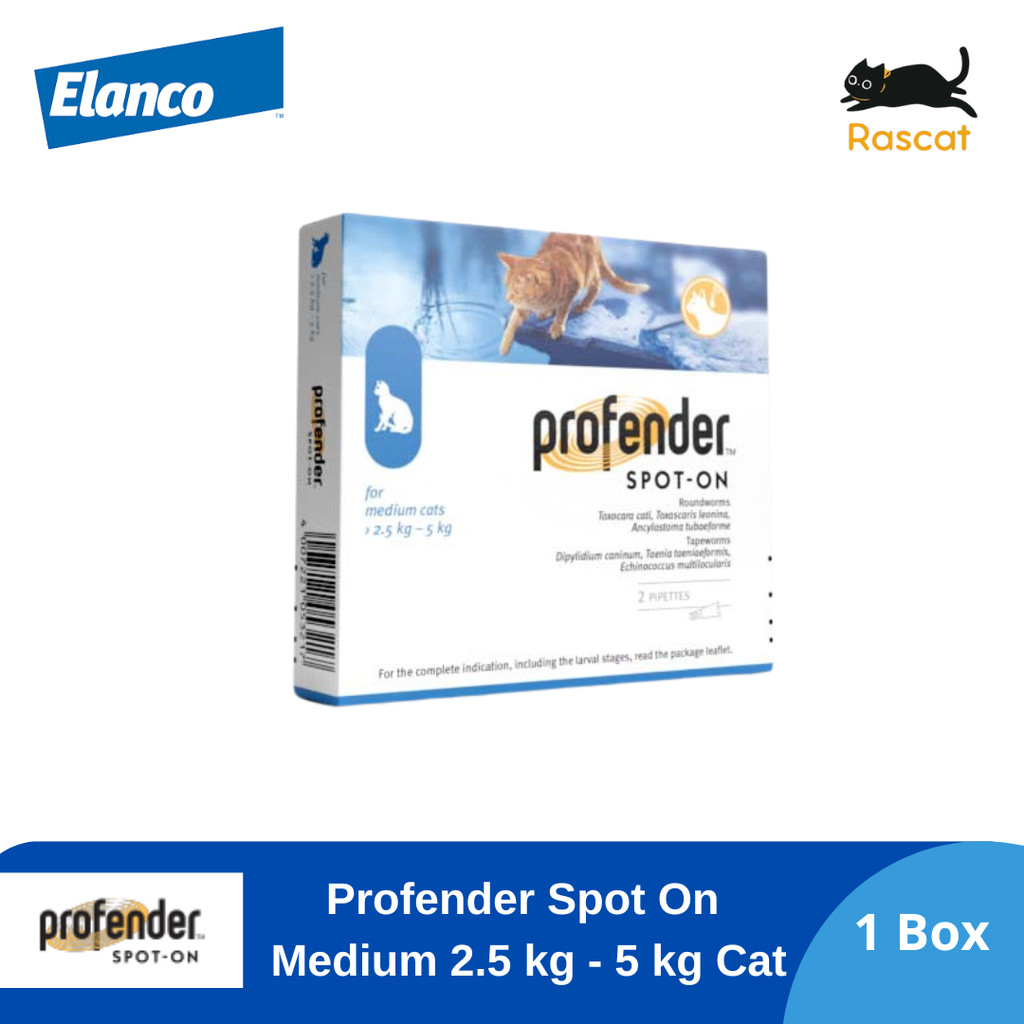 Jual Profender Spot On Cat Medium / Berat 2.5- 5 Kg / Obat Cacing ...