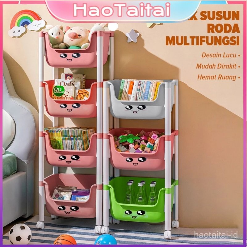 Jual Rak Susun Serbaguna Roda Rak Buku Mainan Anak Kokoh & Besar ...