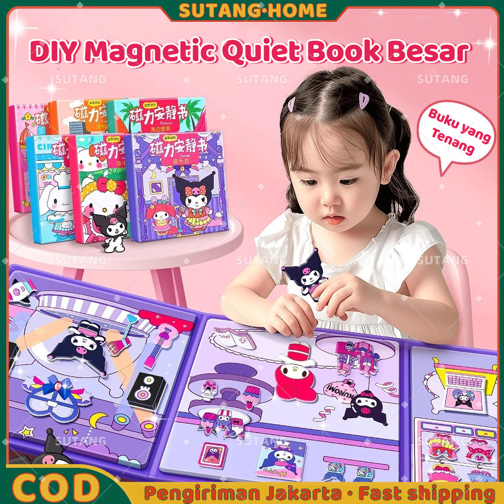 Jual 【SUTANG】Buku Stiker Magnet Karakter DIY Magnetic Quiet Book Besar ...