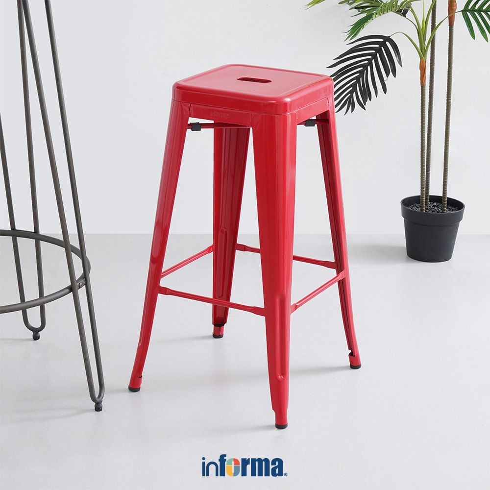 Jual Informa London Z Bangku Bar Metal - Merah Bar Stool Kursi Kafe ...