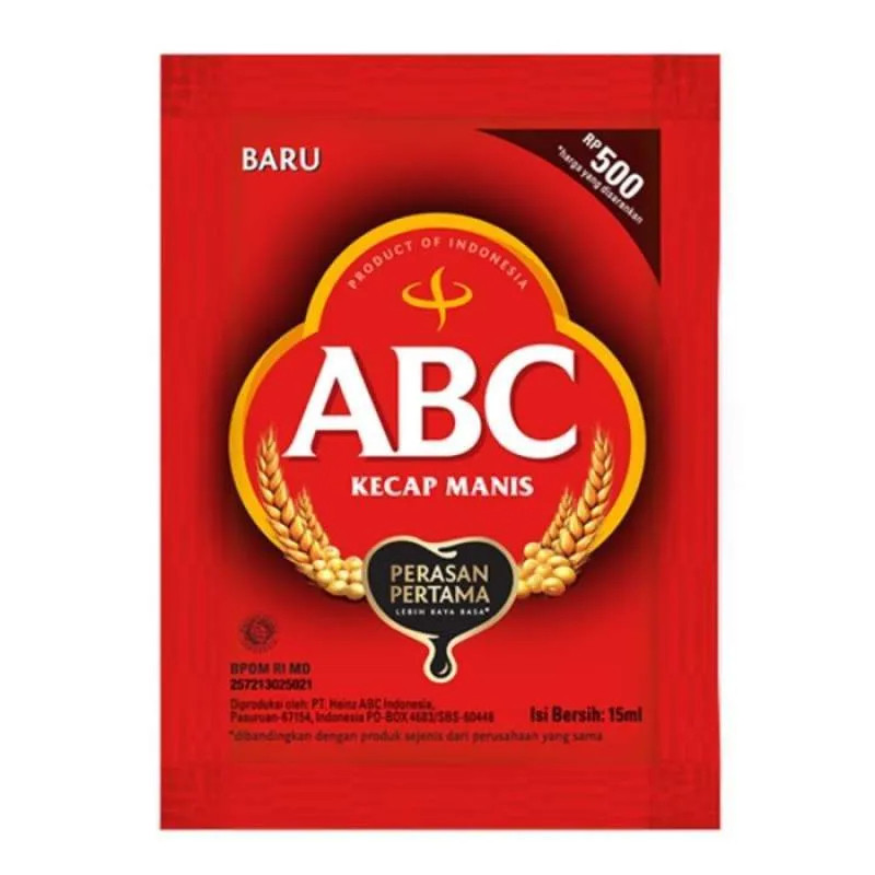 Jual KECAP ABC KECAP MANIS SACHET 15 ML ECER 500AN MINORD | Shopee ...
