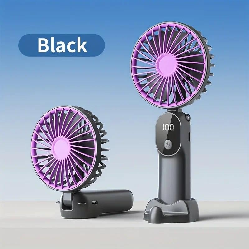 Jual Handheld Mini Fan Portable Multifunctional Foldable Fan 6 Speed ...