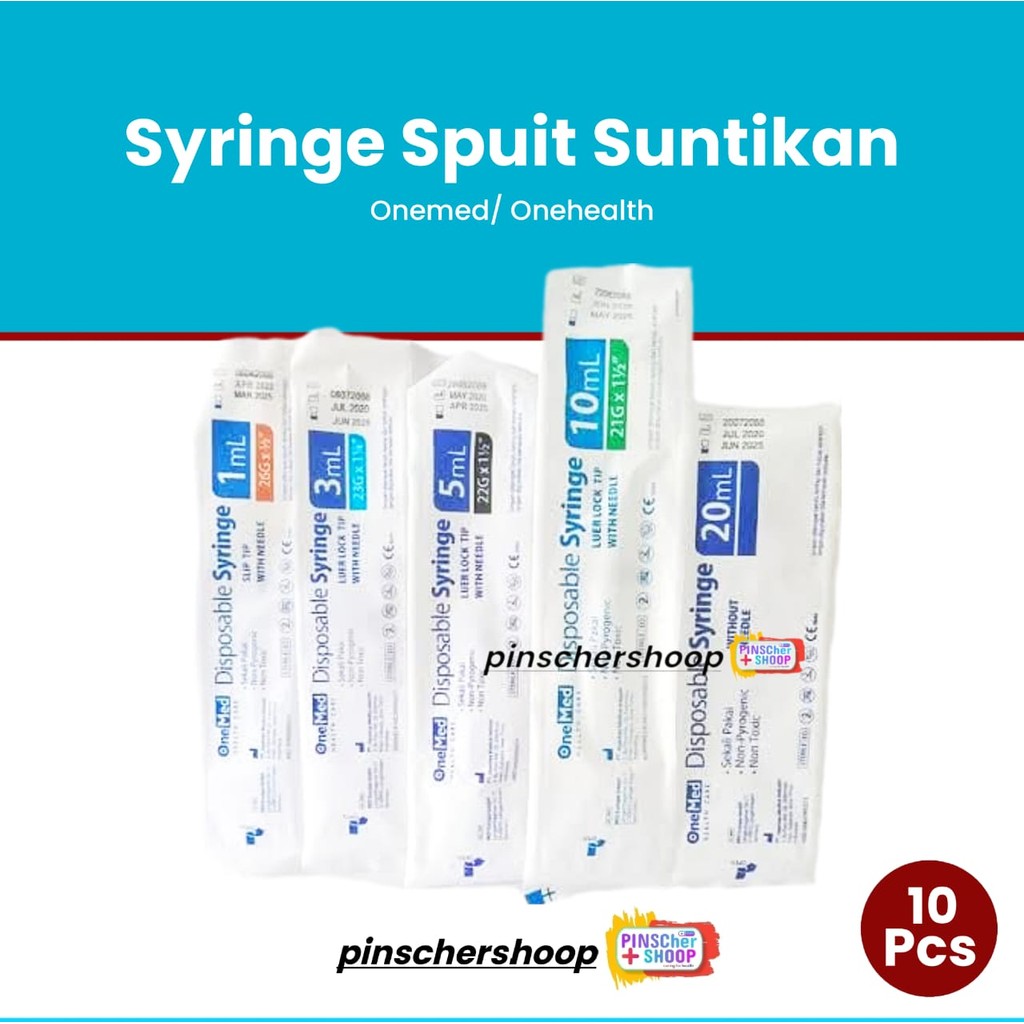 Jual Spuit 1cc, 3cc, 5cc, 10cc With Needle Disposable Syringe Alat ...