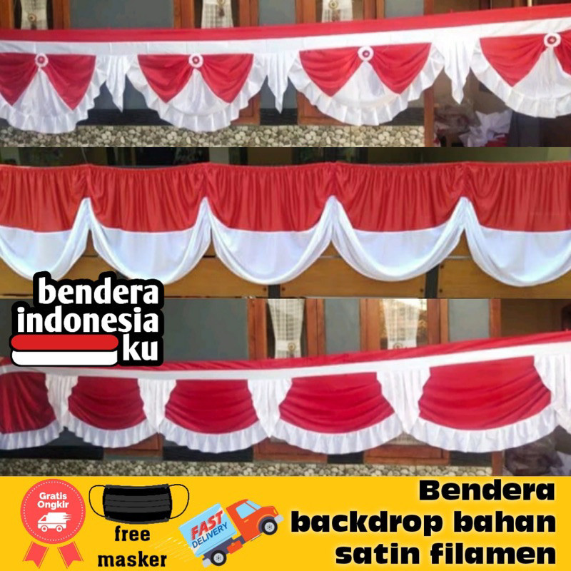 Jual PROMO MURAH bendera merah putih rumbai polos bendera merah putih ...