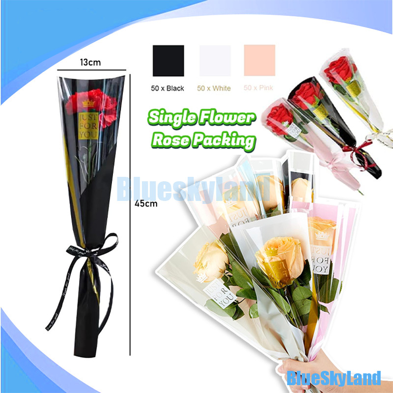 Jual [isi 50 lembar] Plastik Single Flower Single Stalk Rose Bungkus ...