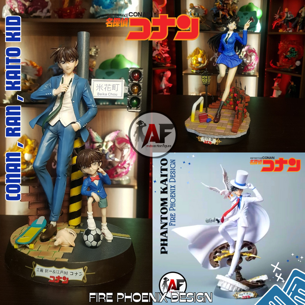Jual Statue Detective Conan Shinichi Kudo & Conan Edogawa , Ran , Kaito ...