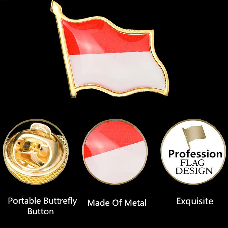 Jual Pin Bendera Indonesia Pin Bendera Merah Putih Pin Bendera Berkibar ...