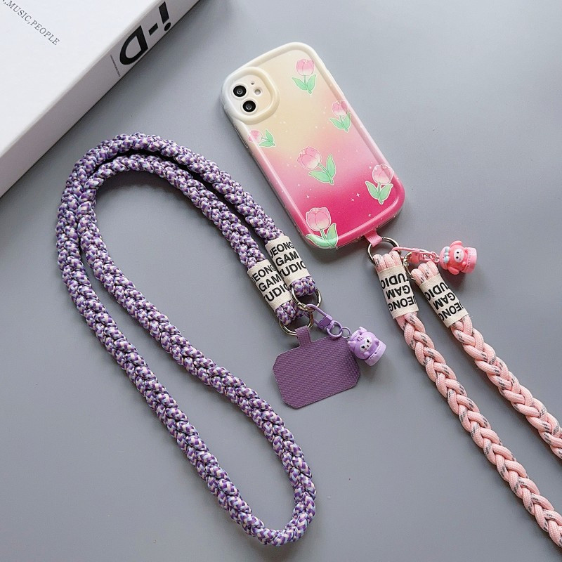 Jual Cross-body hp Lanyard Weave Mobile Phone Strap Lanyard Neck Hemp ...
