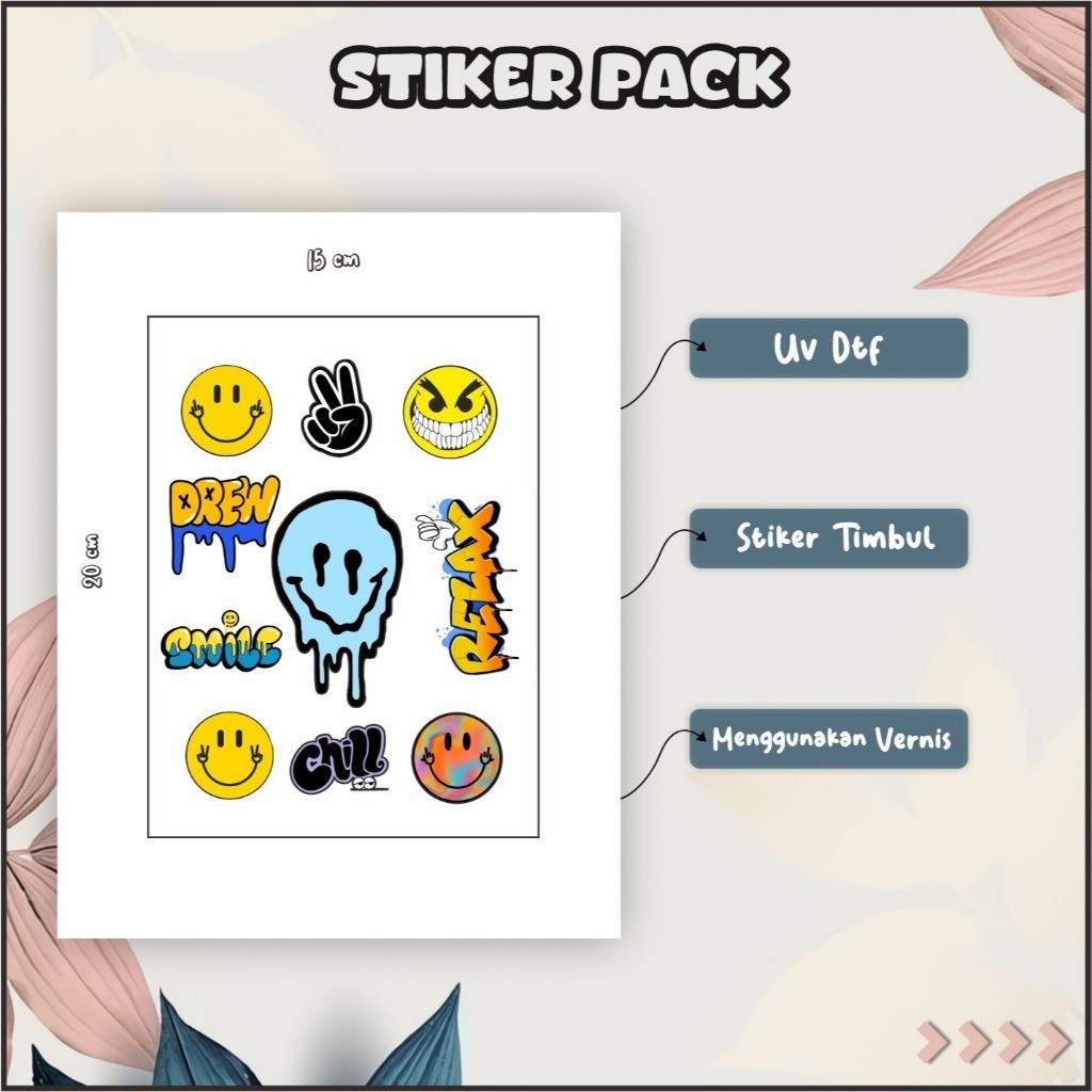 Jual Stiker Sticker Setiker Setikker Pack UV DTF Motif Drippiing Emoji ...