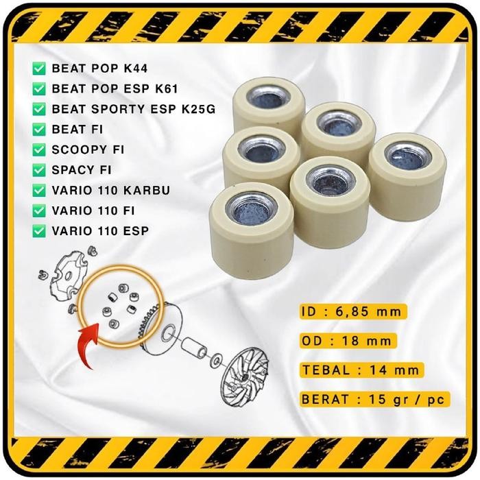 Jual PAKET ISI 6 >> Roller CVT Honda BEAT POP ( K44 ) | BEAT FI ...