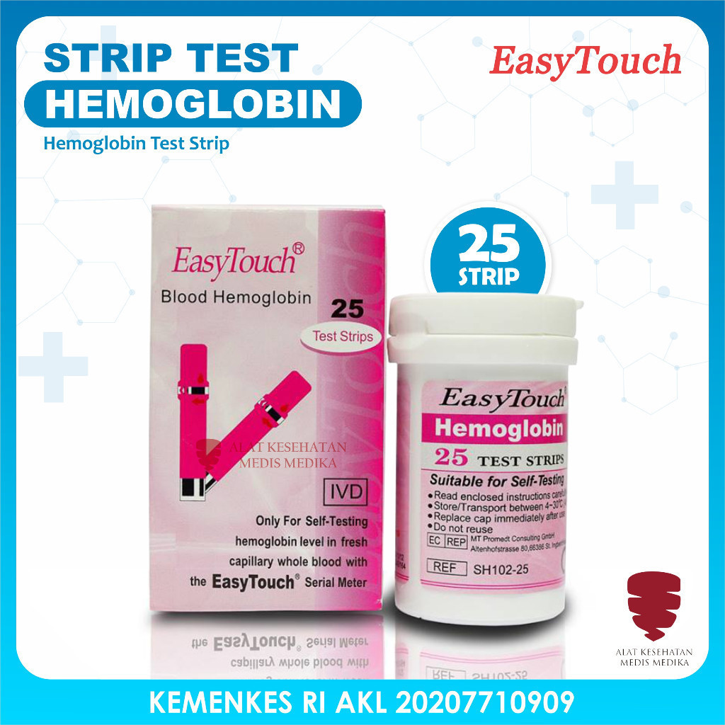 Jual Strip Easytouch Hemoglobin ED 2026/12 Test Hb Refill Isi 25 Easy ...