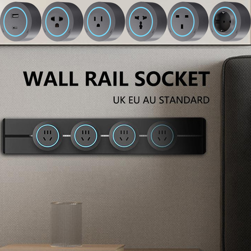 Jual Rail Socket,UK EU US UN Standard Round Romovable Adapter Home ...