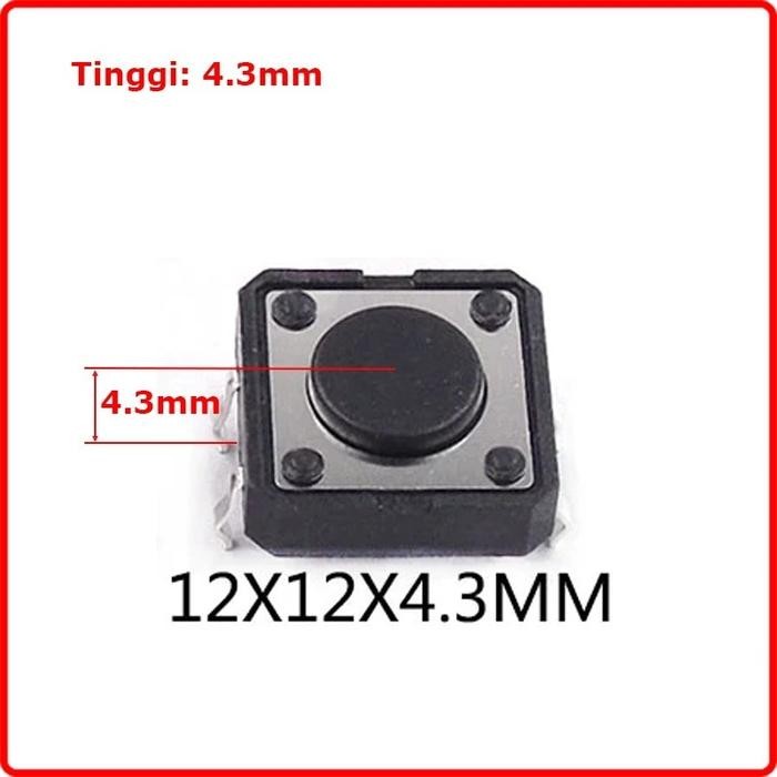 Jual Tactile Tact Switch Saklar Push On Button 12*12mm 12x12mm 12x12 ...