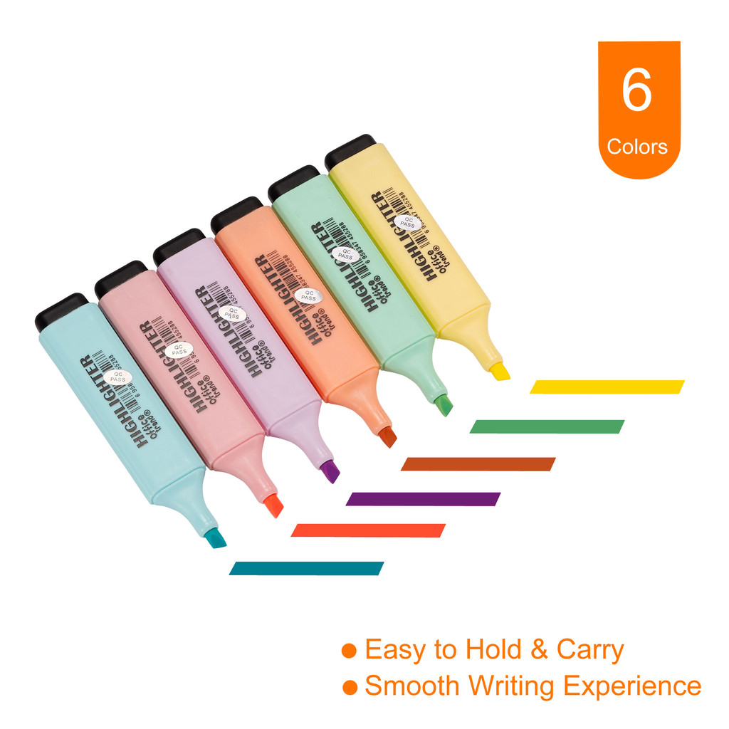 Jual 4/6 Pack Cute Highlighter Pen Quick Dry Broad Tip Underline ...