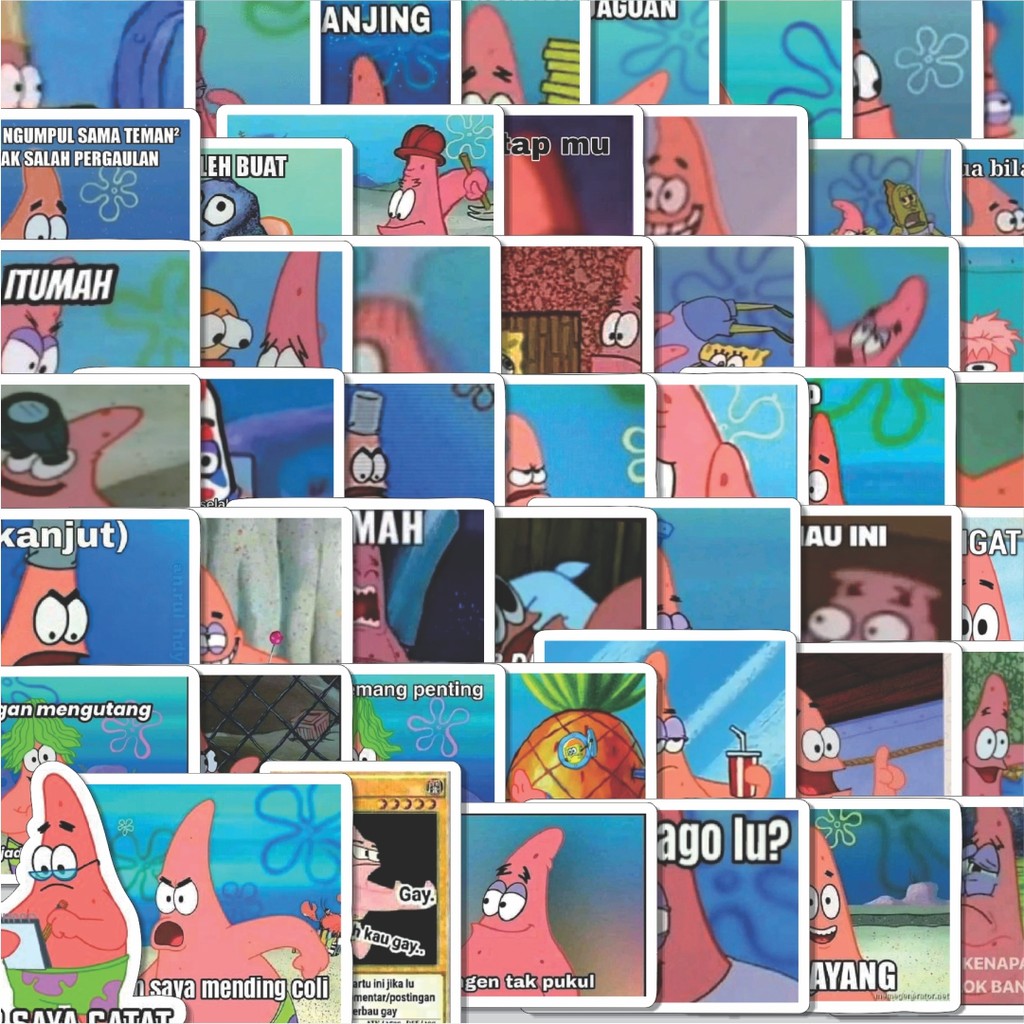 Jual Stiker Cutting Pack Stiker Patrick Meme V1 Isi 100Pcs Series ...