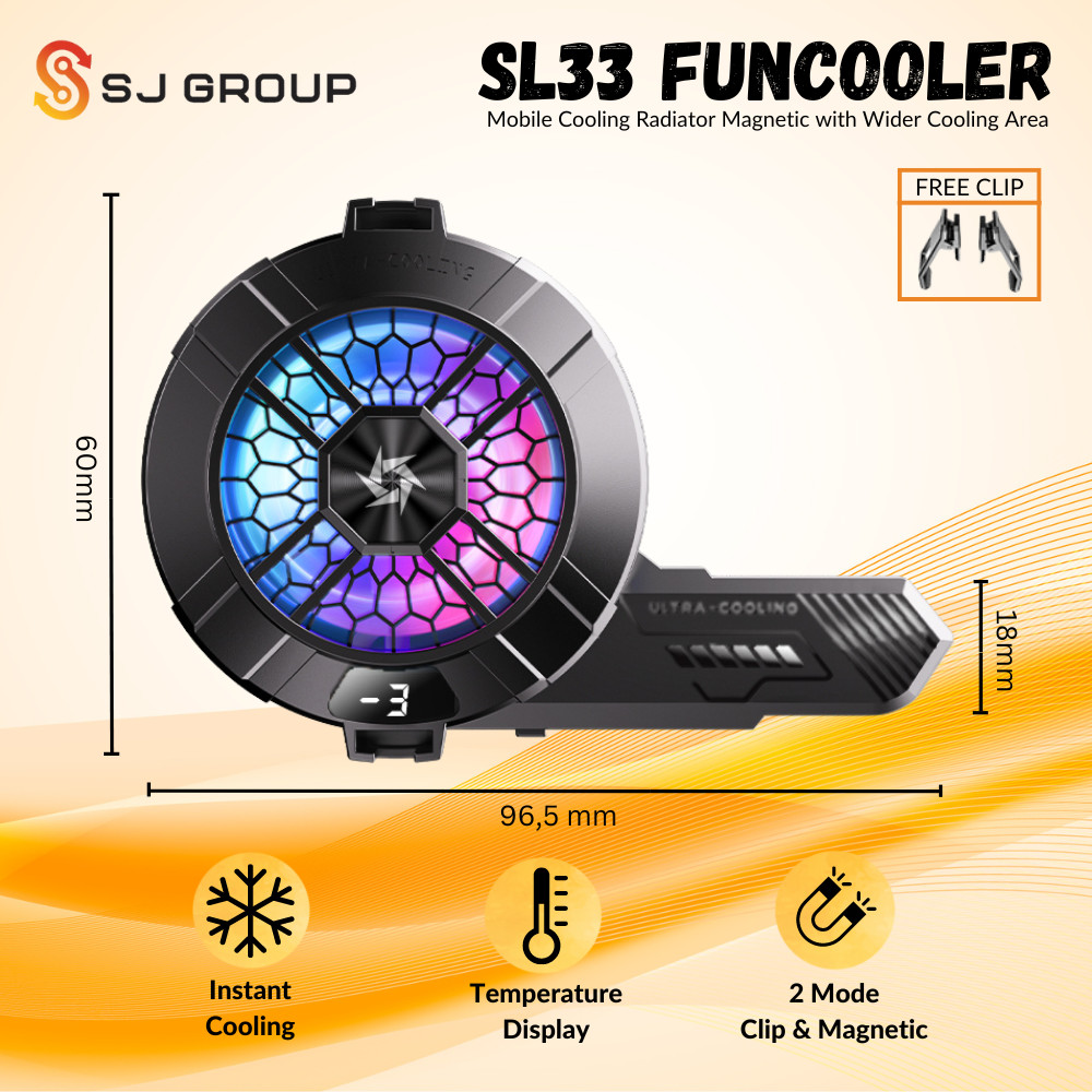 Jual Funcooler SL33 Fan Cooler Radiator Pendingin HP Cooling Fan Gaming ...