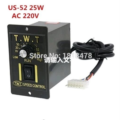 Jual US-52 Gear Motor 25W Speed Controll Switch 6 terminal AC 220V ...