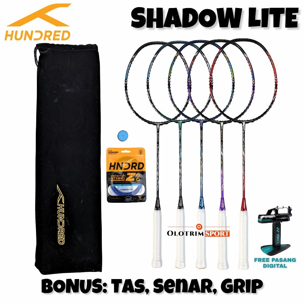 Jual Raket Badminton HUNDRED SHADOW LITE 5U 32LBS Original | Shopee ...