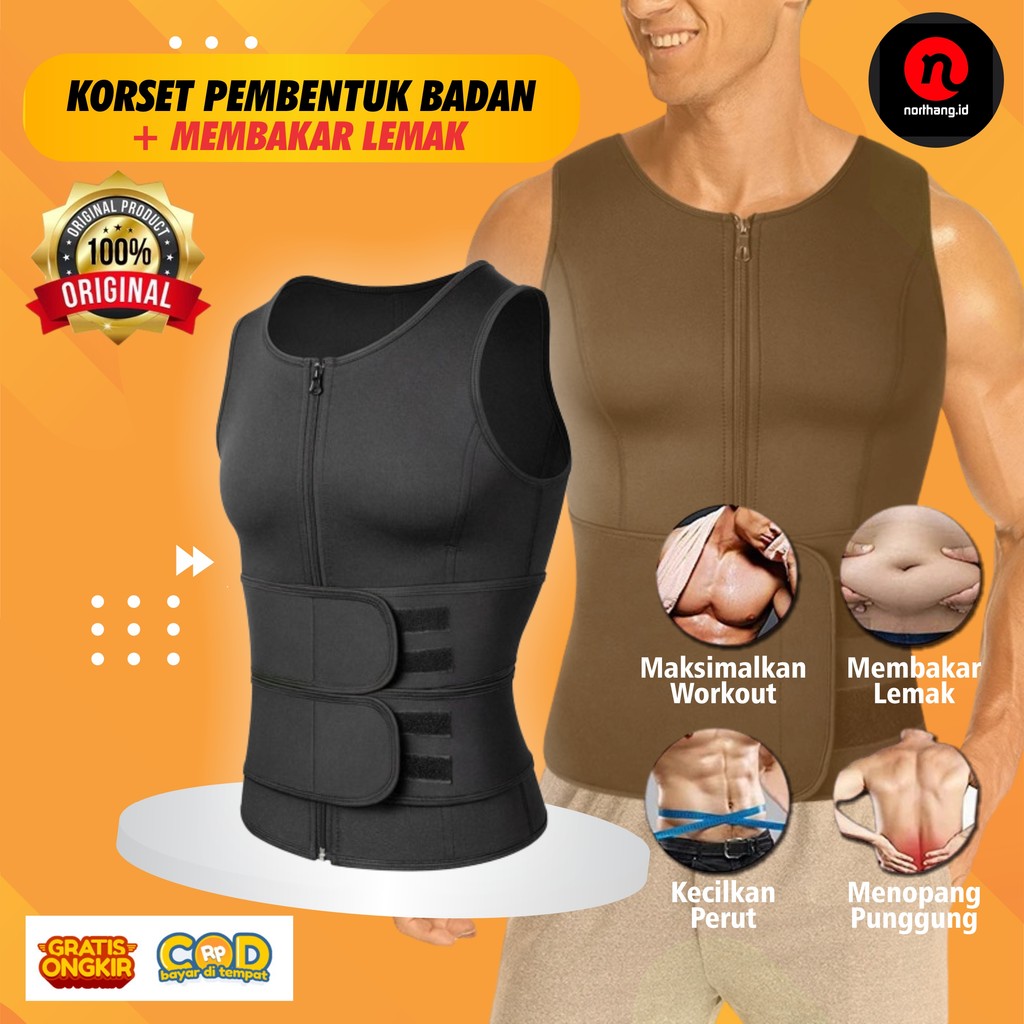 Jual Korset Pria TAFF Korset Rompi Pelangsing Bentuk Otot Perut Bakar ...