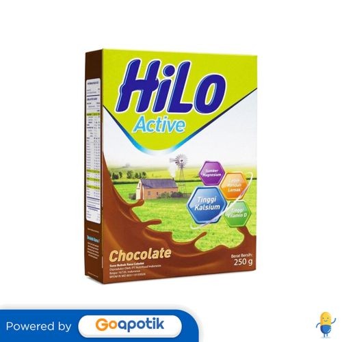 Jual Hilo Active Susu Rasa Chocolate 250 Gram Box | Shopee Indonesia