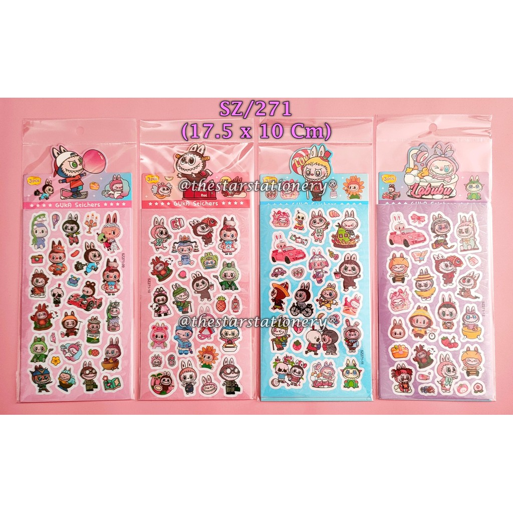 Jual (1 Set) Sticker Labubu Hologram 17.5*10 Cm / Sticker GXIMP SZ/271 ...