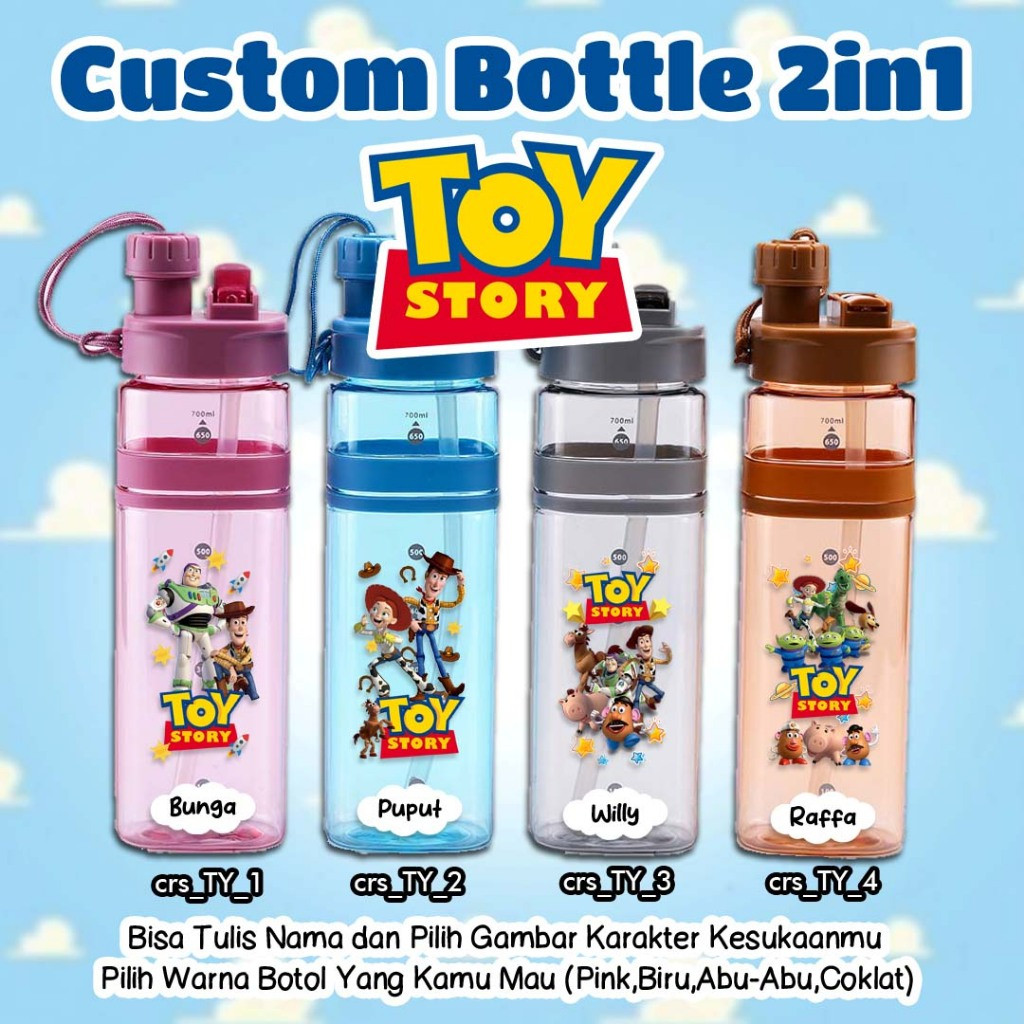 Jual Custom Botol Minuman - 2in1 & My Bottle - Gambar TOY STORY mainan ...